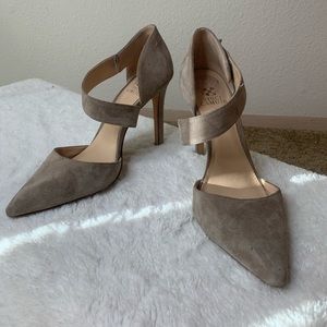 Vince Camuto Nude Faux Suede Heels